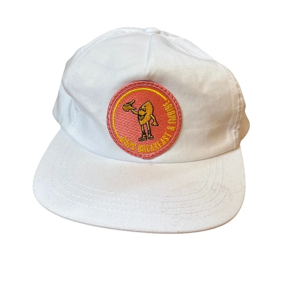 Yupoong Hat Unisex White Daps Breakfast & Imbibe Snapback Graphic SIZE OSFA